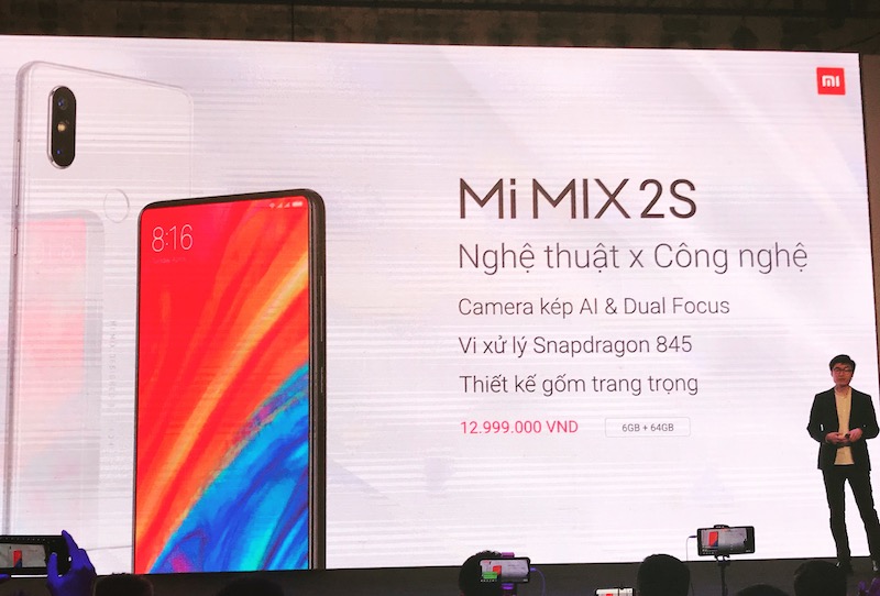 Xiaomi Mi MIX 2S có giá bán chính hãng 12.999.000 đồng