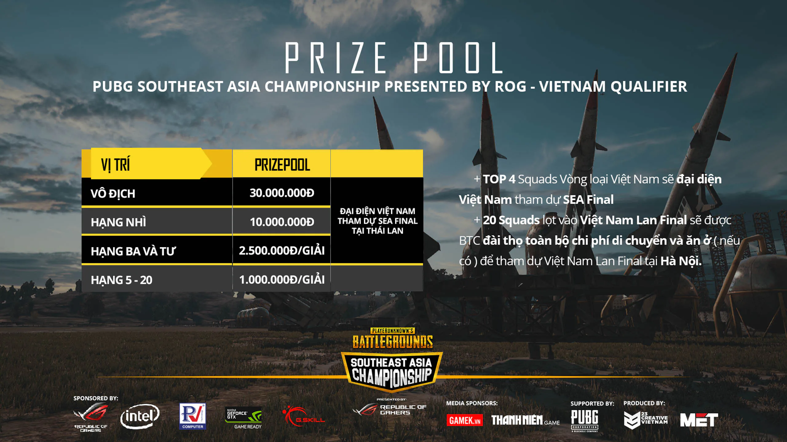 PUG SEA Championship chính thức mở đăng ký vòng loại tại Việt Nam