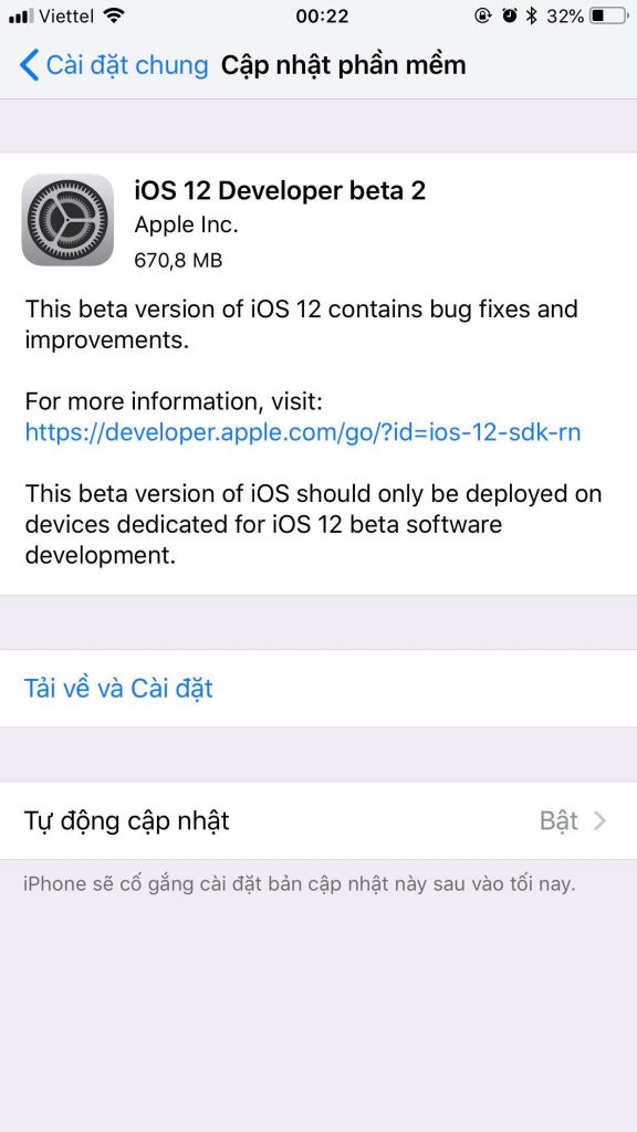 Những thay đổi trong bản cập nhật iOS 12 Developer beta 2