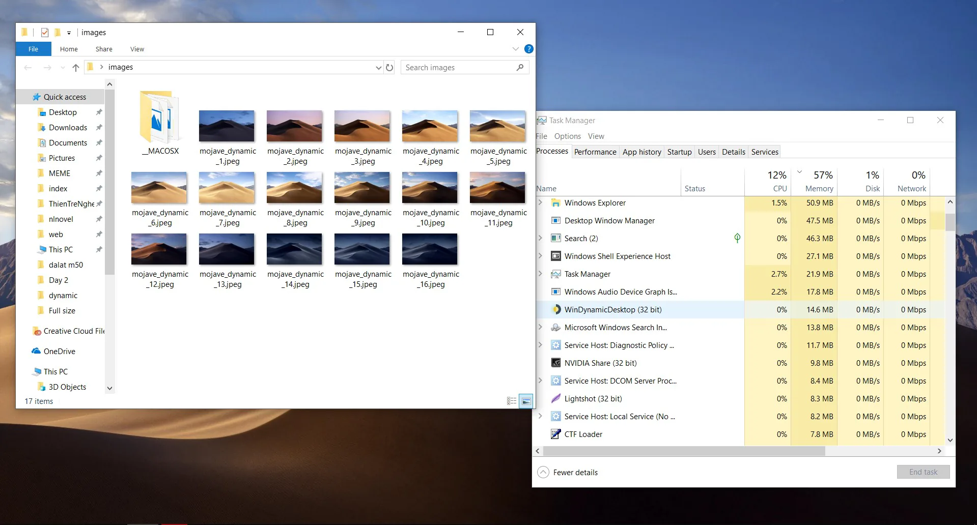 Hướng dẫn mang tính năng Dynamic Desktop của macOS Mojave lên Windows 10