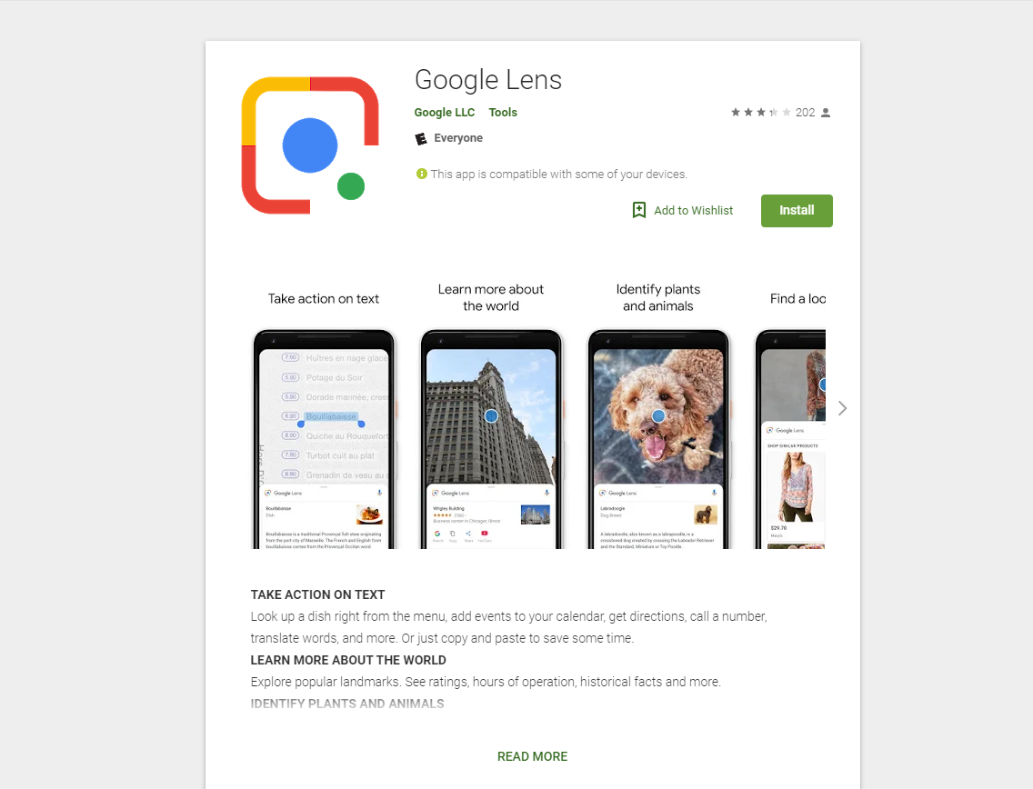 Google Lens hiện đã là một ứng dụng độc lập