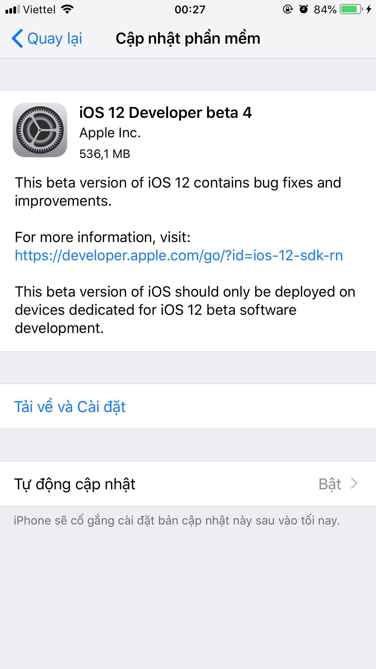 Đã có iOS 12 Beta 4 Developer, phát sinh một vài lỗi với Screen Time, App Store và Siri Shortcuts