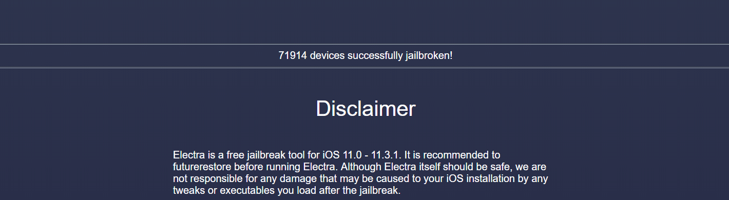Hiện tại đã có hơn 34.000 người dùng jailbreak iPhone với Electra1131 và không ngừng tăng