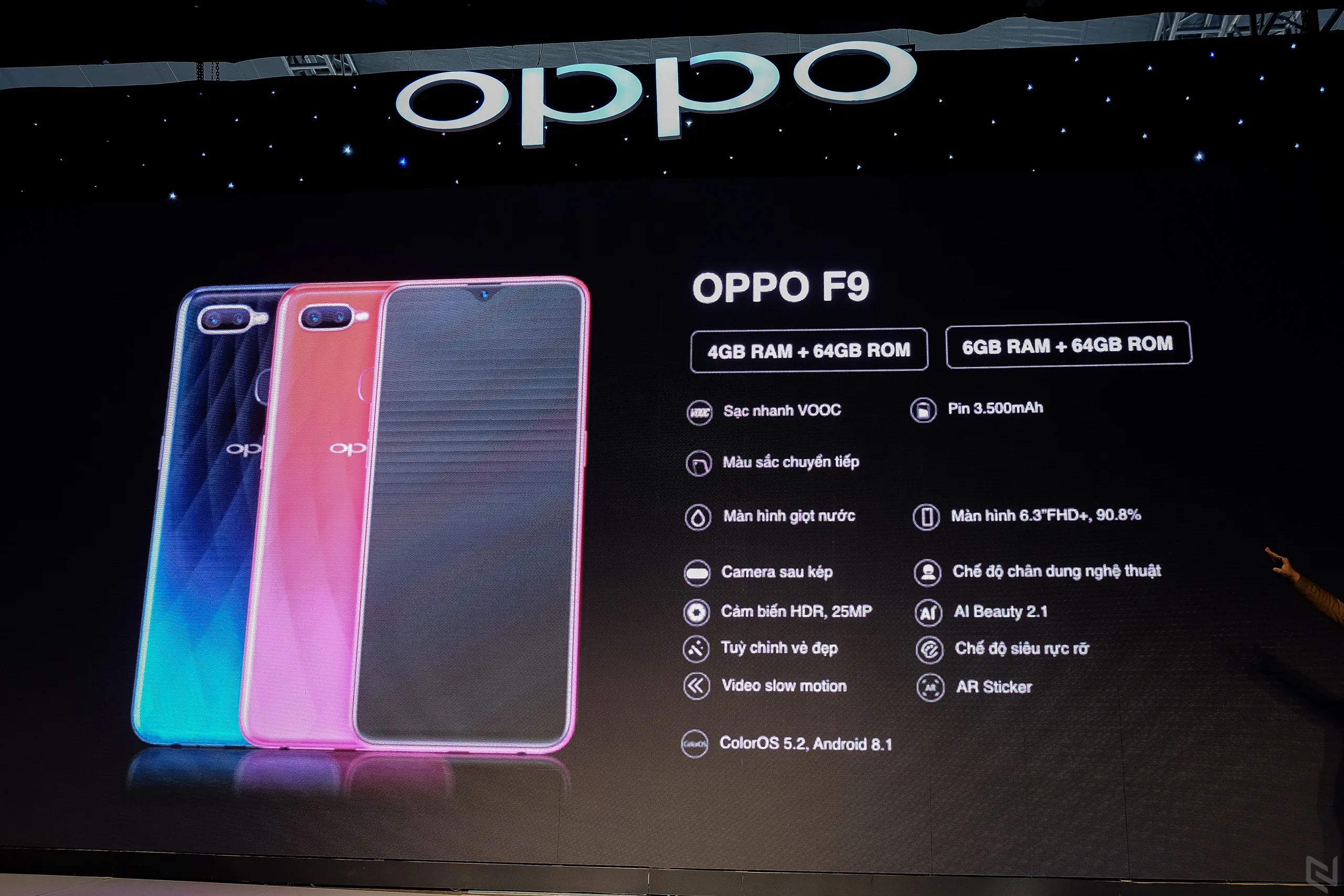 OPPO F9 ra mắt, siêu tốc độ cùng sạc nhanh VOOC, giá 7.690.000đ
