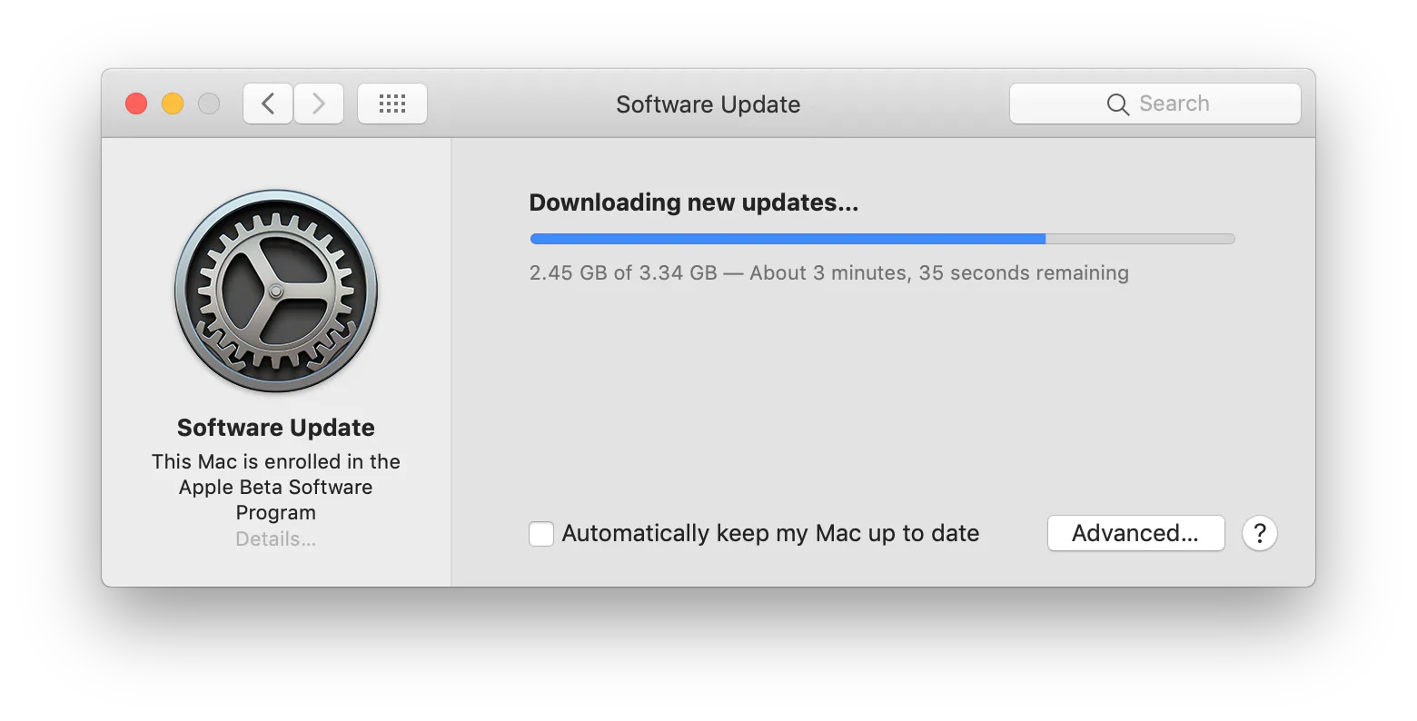 Sửa lỗi không thể cập nhật lên macOS Public Beta 4