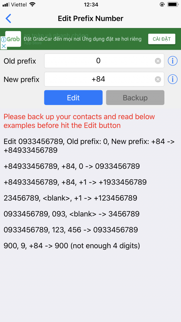 Ứng dụng chuyển đổi danh bạ điện thoại từ 11 số sang 10 số
