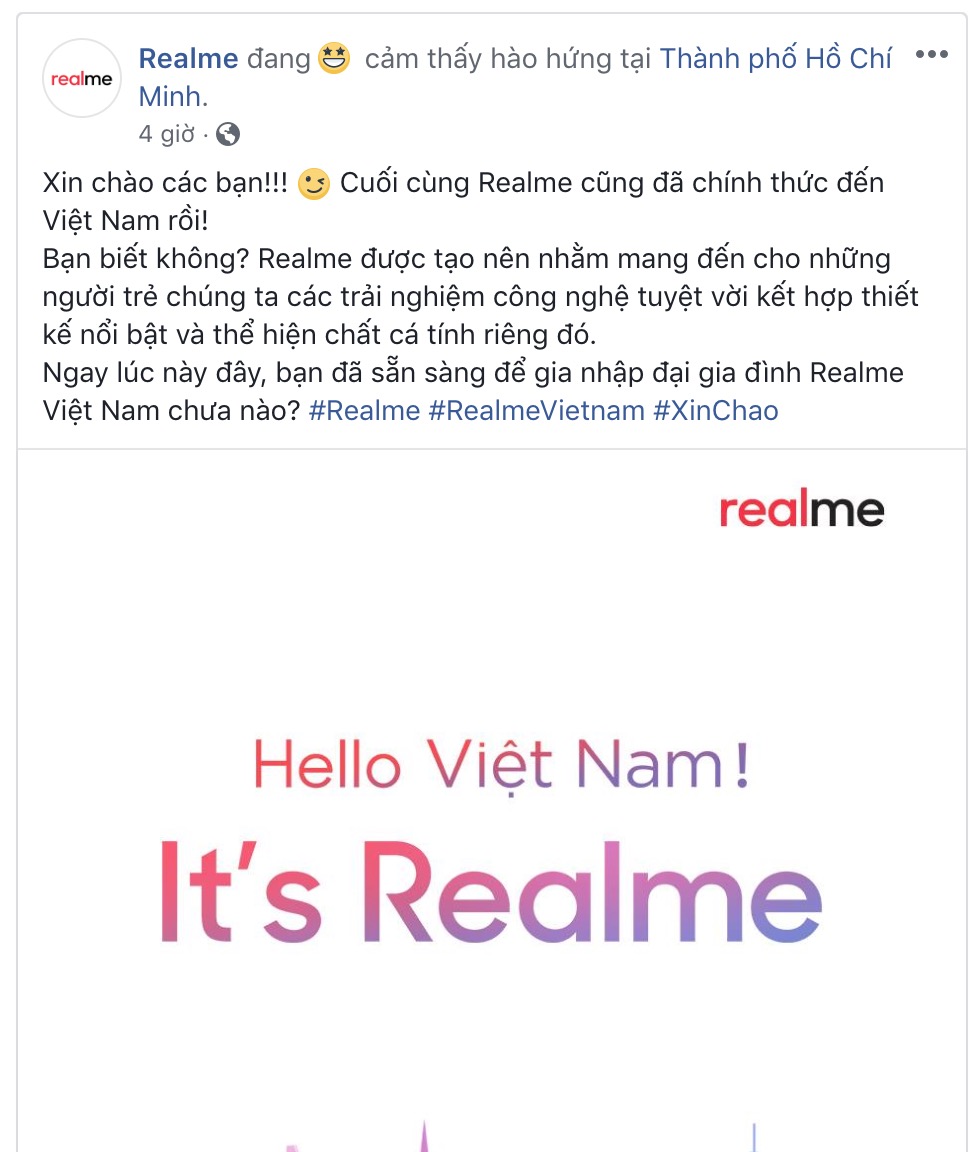 Realme xác nhận sẽ có mặt tại thị trường Việt Nam và trở thành biểu tượng của sự trẻ trung