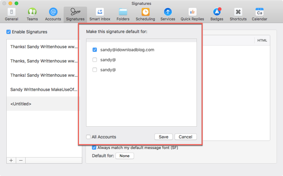 Thủ thuật thiết lập nhiều chữ ký trên Spark ứng dụng dành cho iOS và macOS