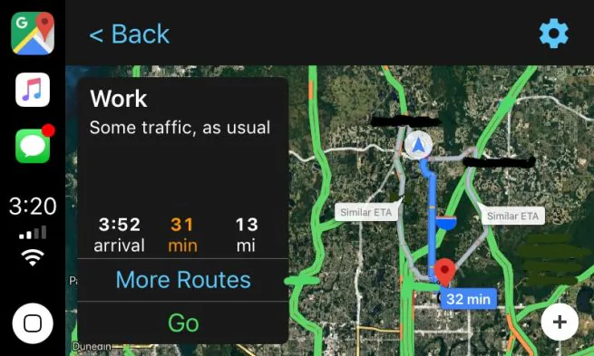 Google Maps trên Apple CarPlay sẽ trông như thế nào?