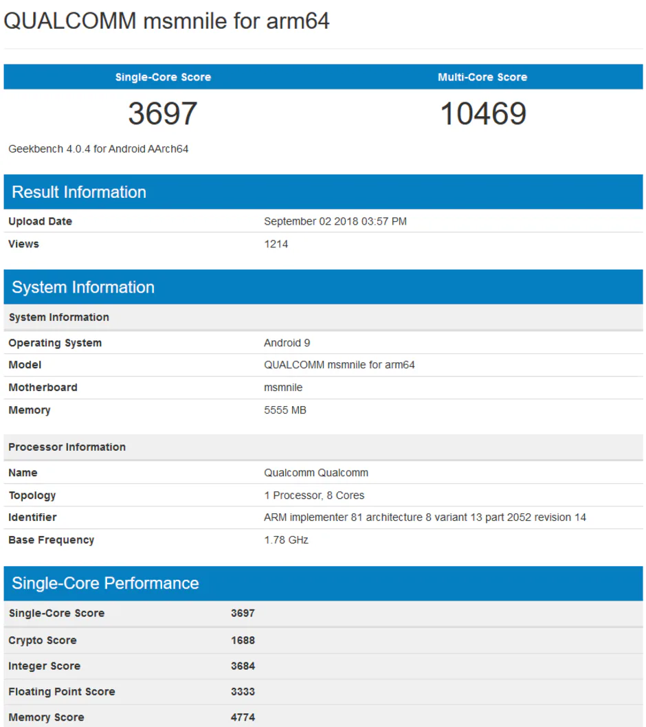Snapdragon 855 lộ điểm benchmark, cho thấy hiệu năng được cải thiện rất nhiều