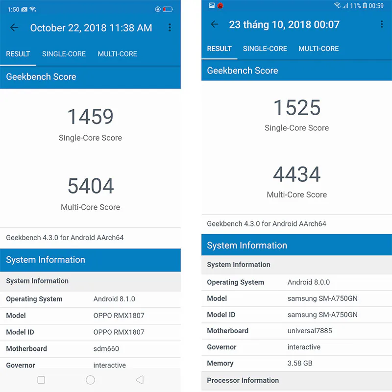 So sánh nhanh Realme 2 Pro và Samsung Galaxy A7 (2018)