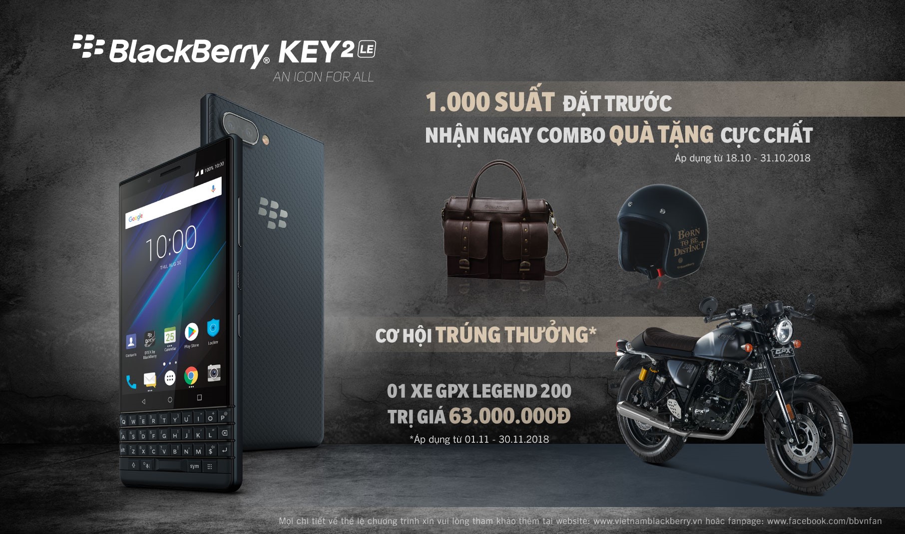 BlackBerry Key2 LE bán chính hãng Việt Nam với giá 11.790.000 đồng