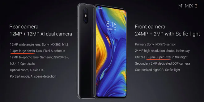 Xiaomi giới thiệu Mi Mix 3, camera trượt và không có tai thỏ