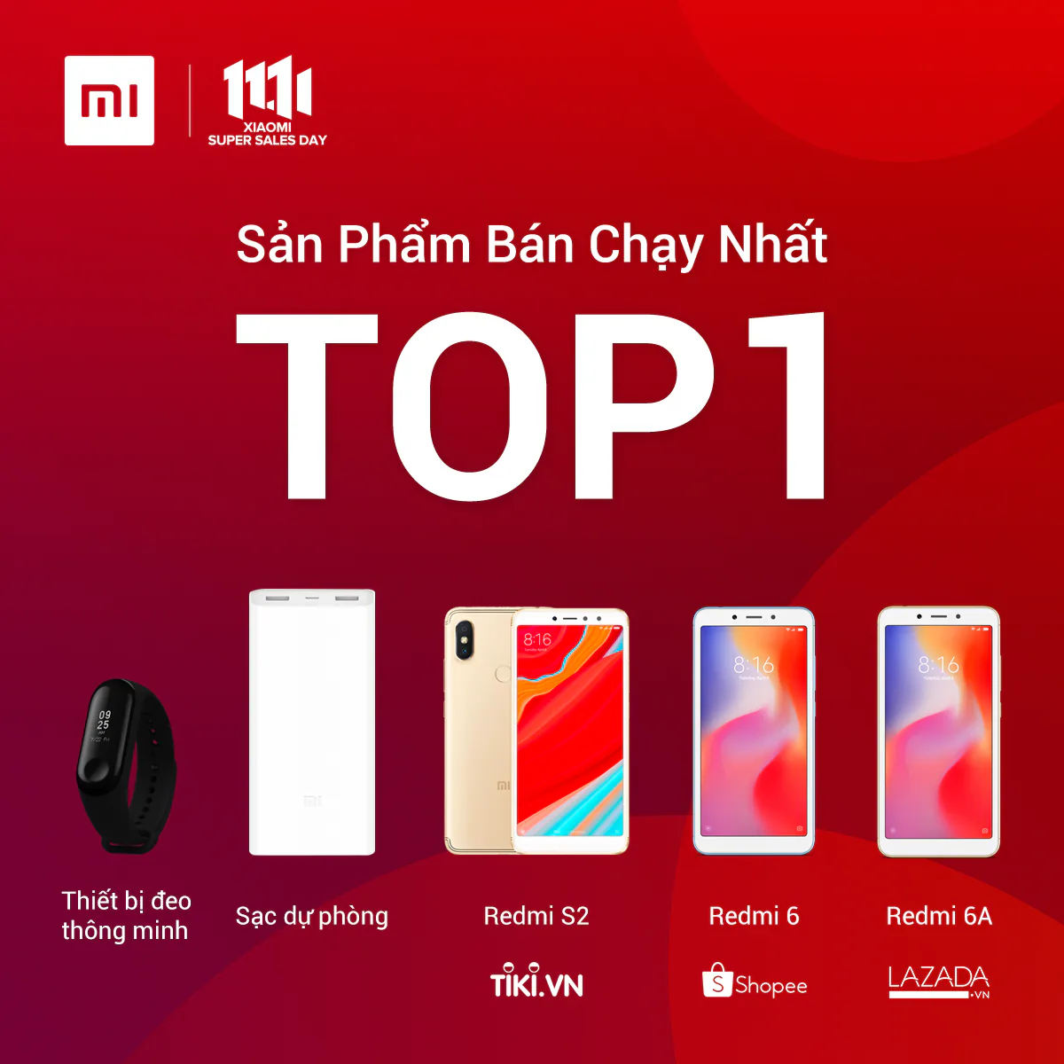 Xiaomi dẫn đầu số lượng bán ra ở cả ba nền tảng thương mại điện tử trong ngày 11.11