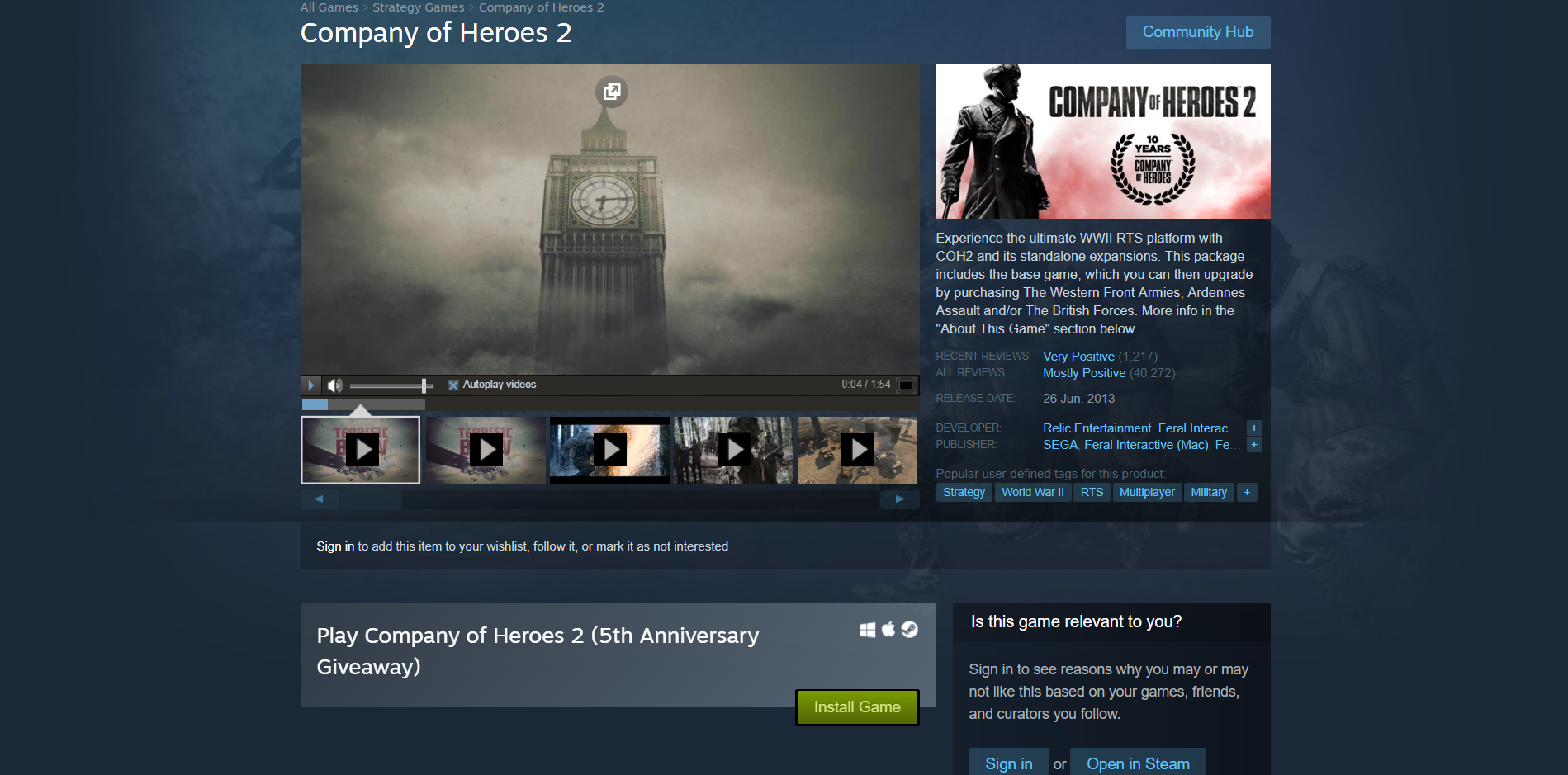 Hãy nhanh tay lấy game chiến thuật Company of Heroes 2 đang được tặng miễn phí trên Steam