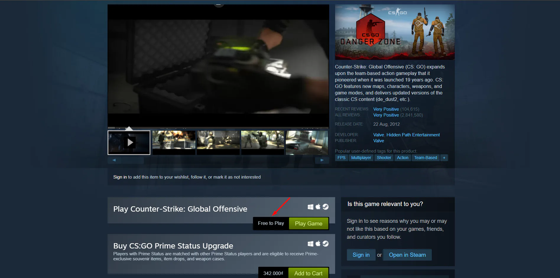 Tựa game bắn súng chiến thuật CS:GO hiện đã miễn phí, thêm chế độ Battle Royale