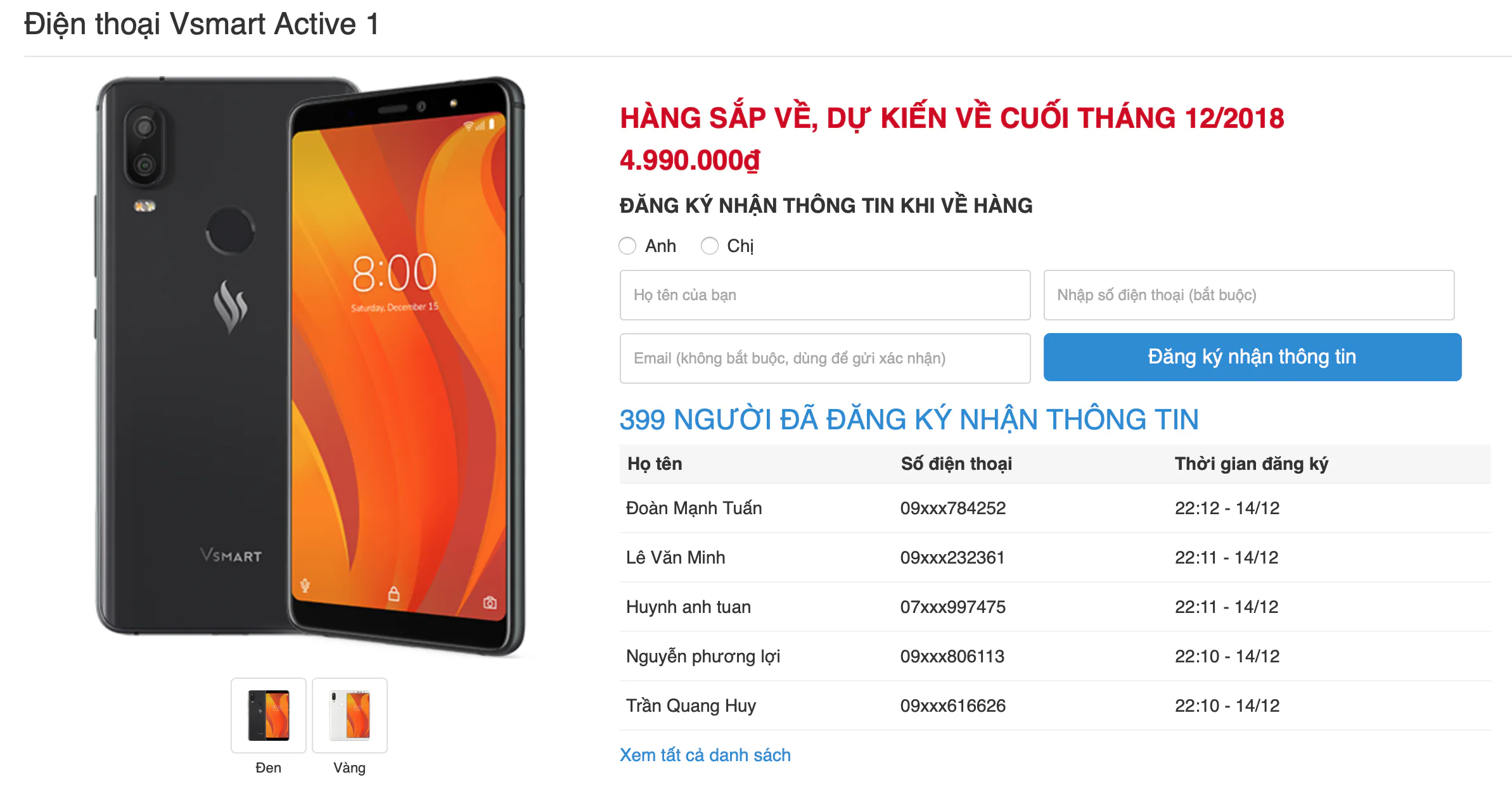 Tổng hợp khuyến mãi khi đặt hàng điện thoại Vsmart mới từ Vingroup