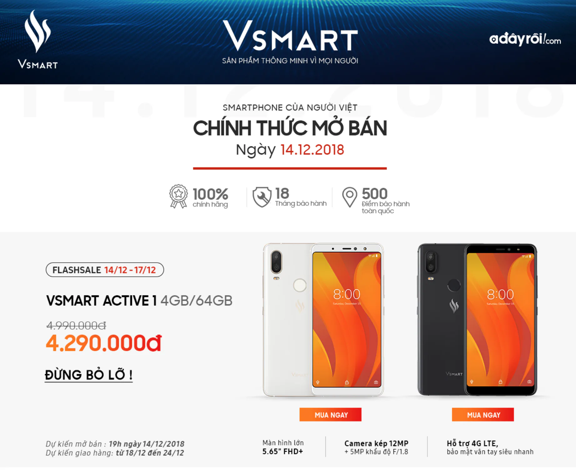 Tổng hợp khuyến mãi khi đặt hàng điện thoại Vsmart mới từ Vingroup