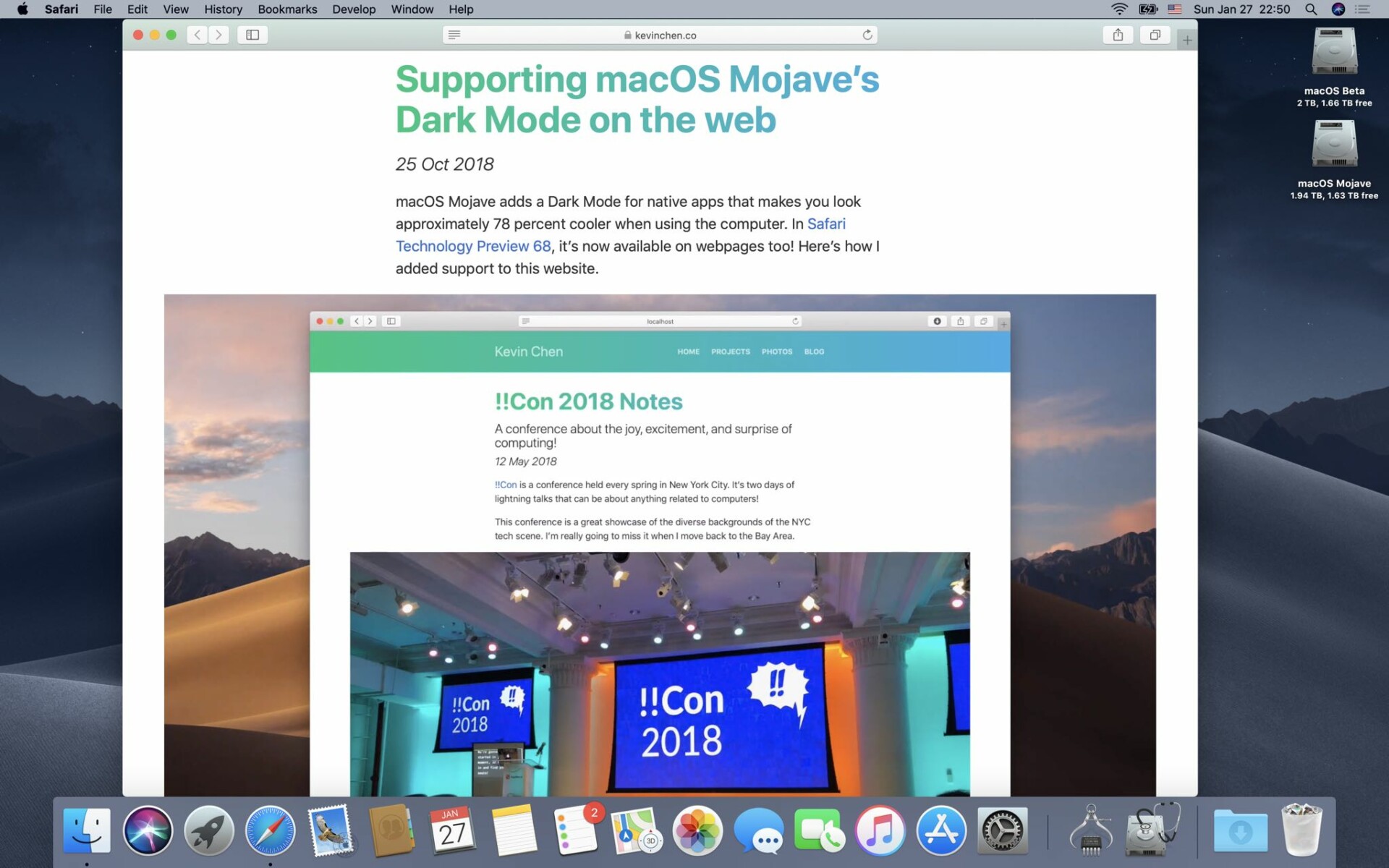 macOS Mojave 10.14.4, Dark Mode đa dạng hơn trên nhiều websites