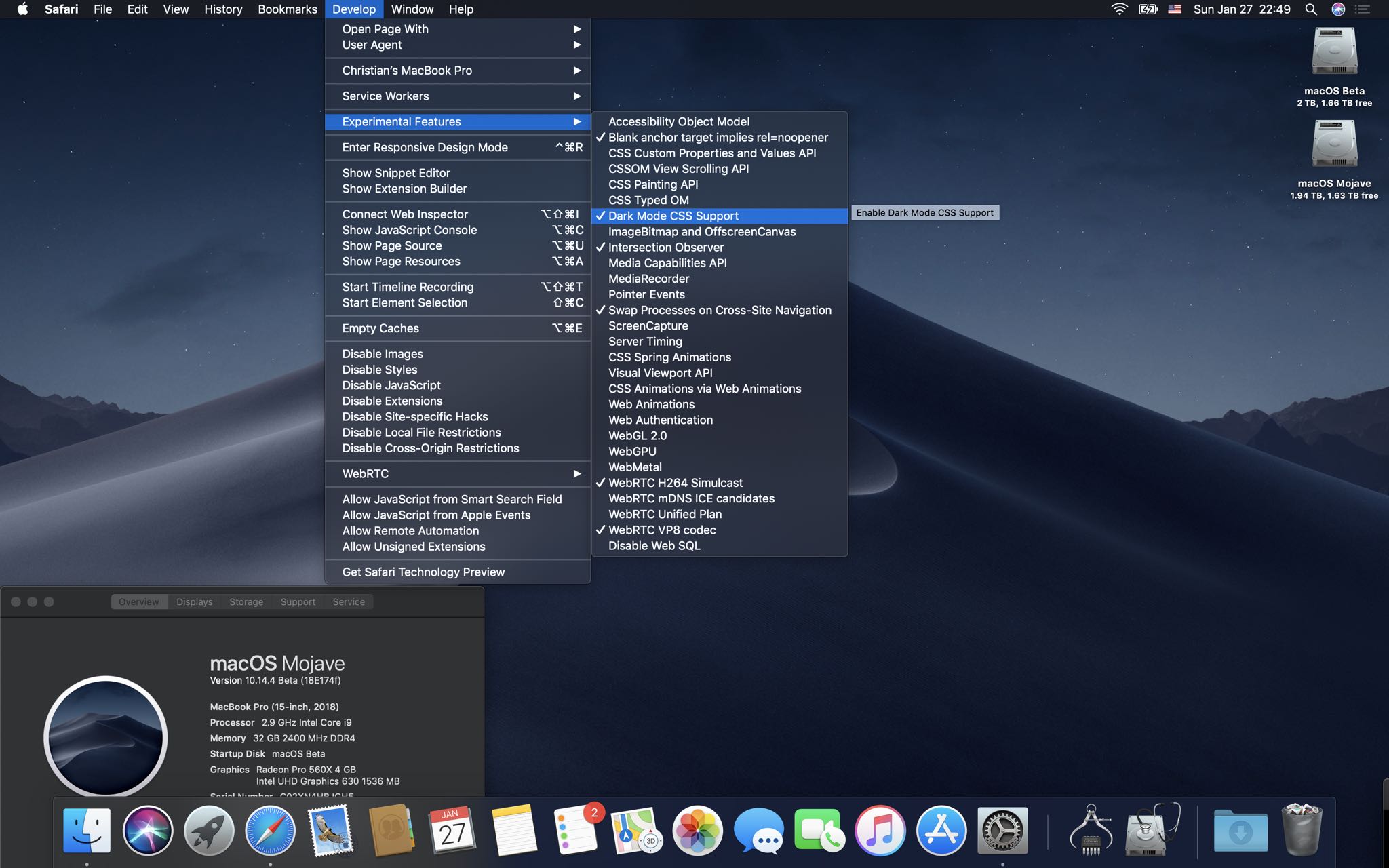 macOS Mojave 10.14.4, Dark Mode đa dạng hơn trên nhiều websites