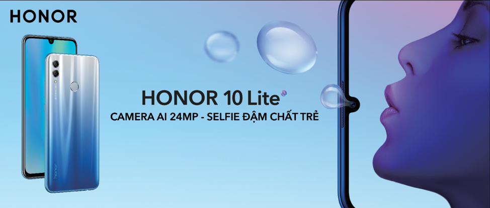 HONOR 10 Lite ra mắt, camera trước 24MP hỗ trợ AI, chuyên Selfie với giá 5.290.000 đồng