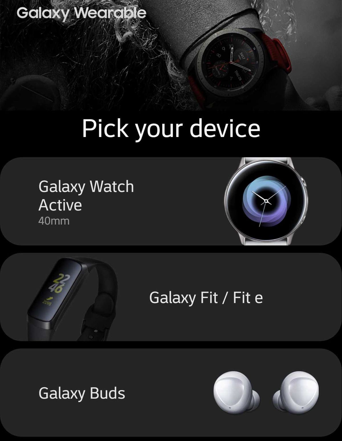 Samsung để lộ hình ảnh về dòng thiết bị đeo tay mới qua ứng dụng của mình