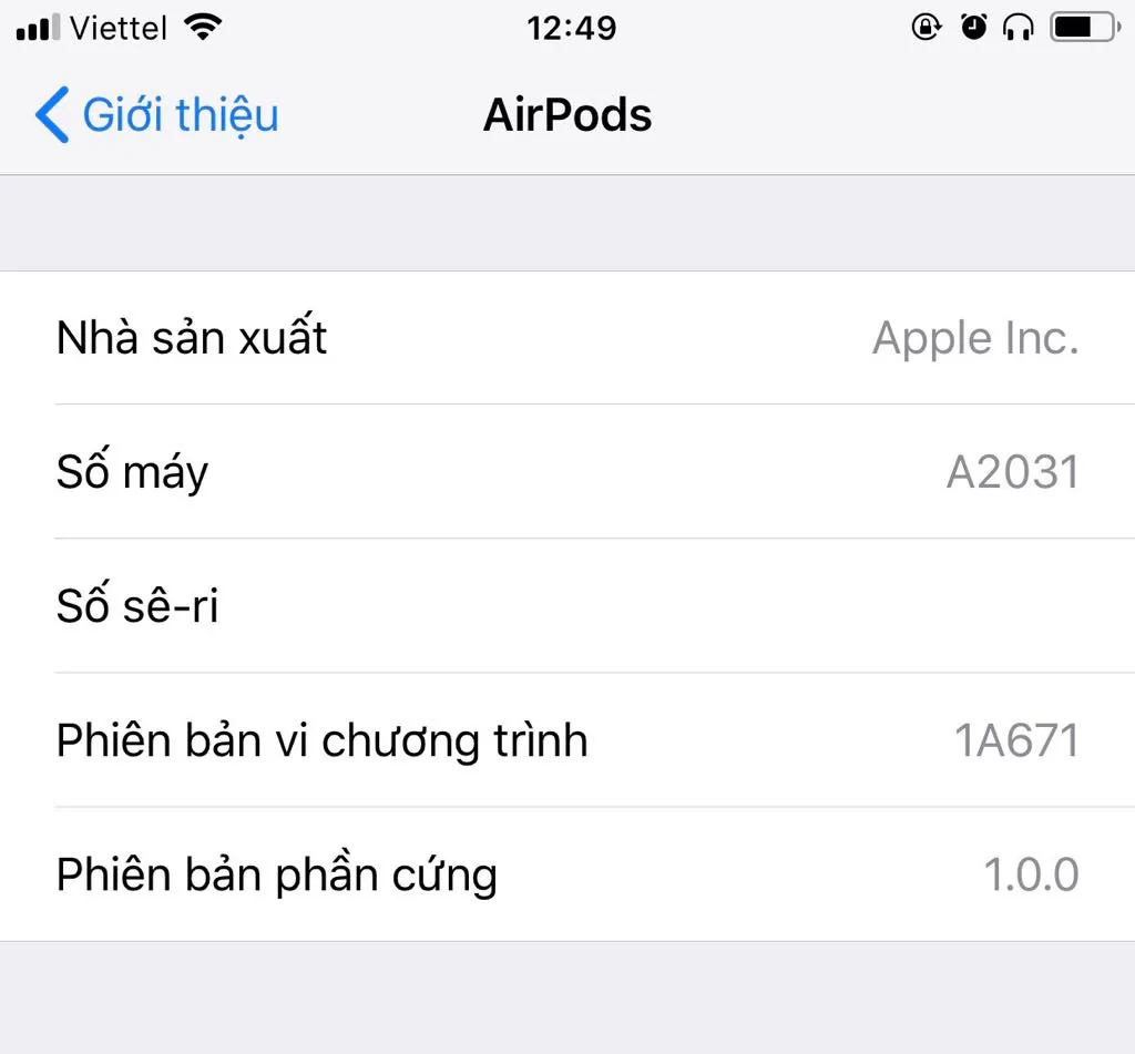 Cách kiểm tra Serial Number và cập nhật Firmware cho Apple AirPods