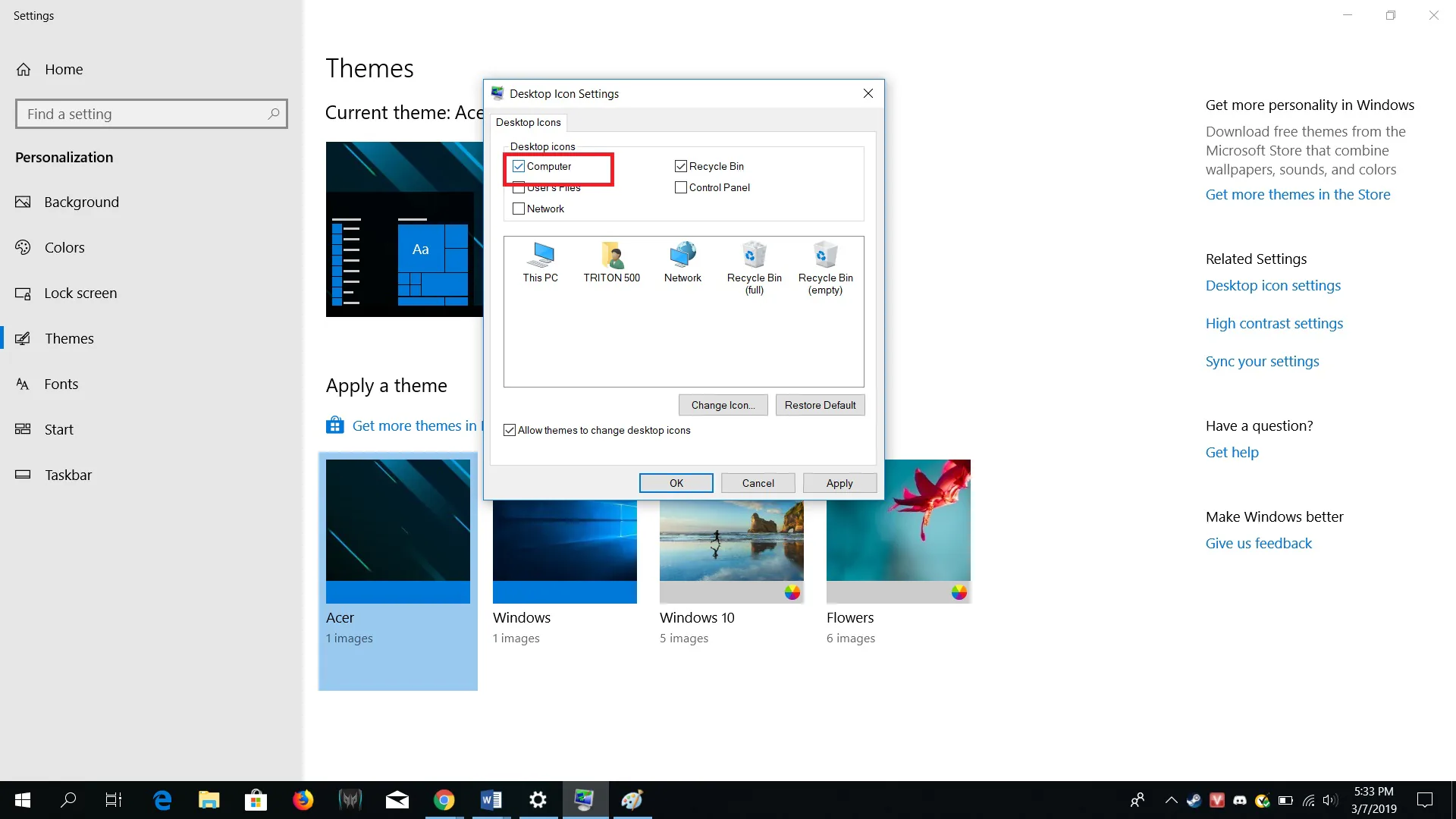 Cách hiển thị My Computer, This PC lên Desktop trên Windows 10