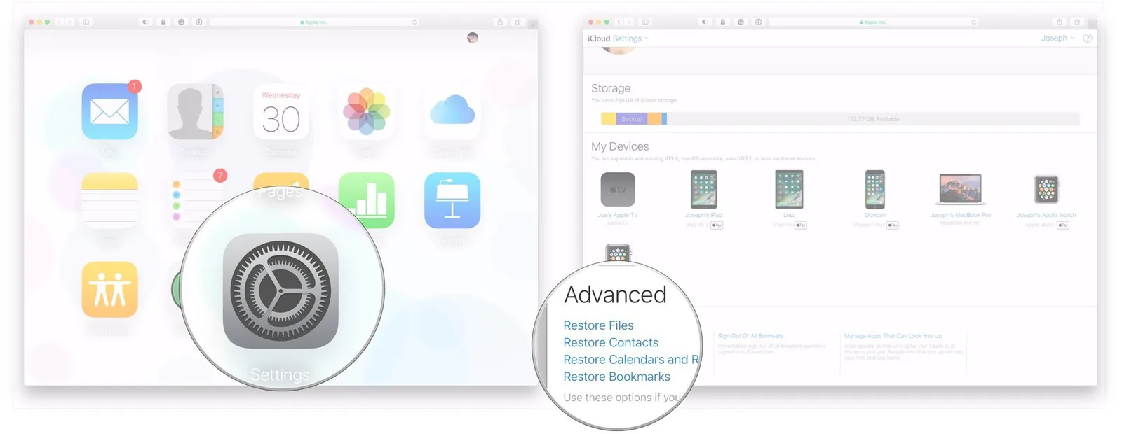 khôi phục dữ liệu từ icloud