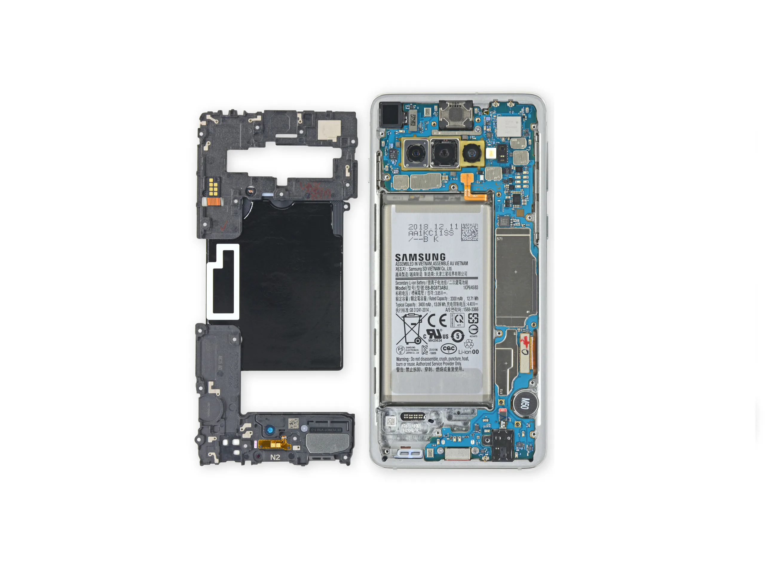 "Lột trần" Galaxy S10 cùng iFixit, người dùng sẽ phải thay cả màn hình nếu cảm biến siêu âm bị hỏng