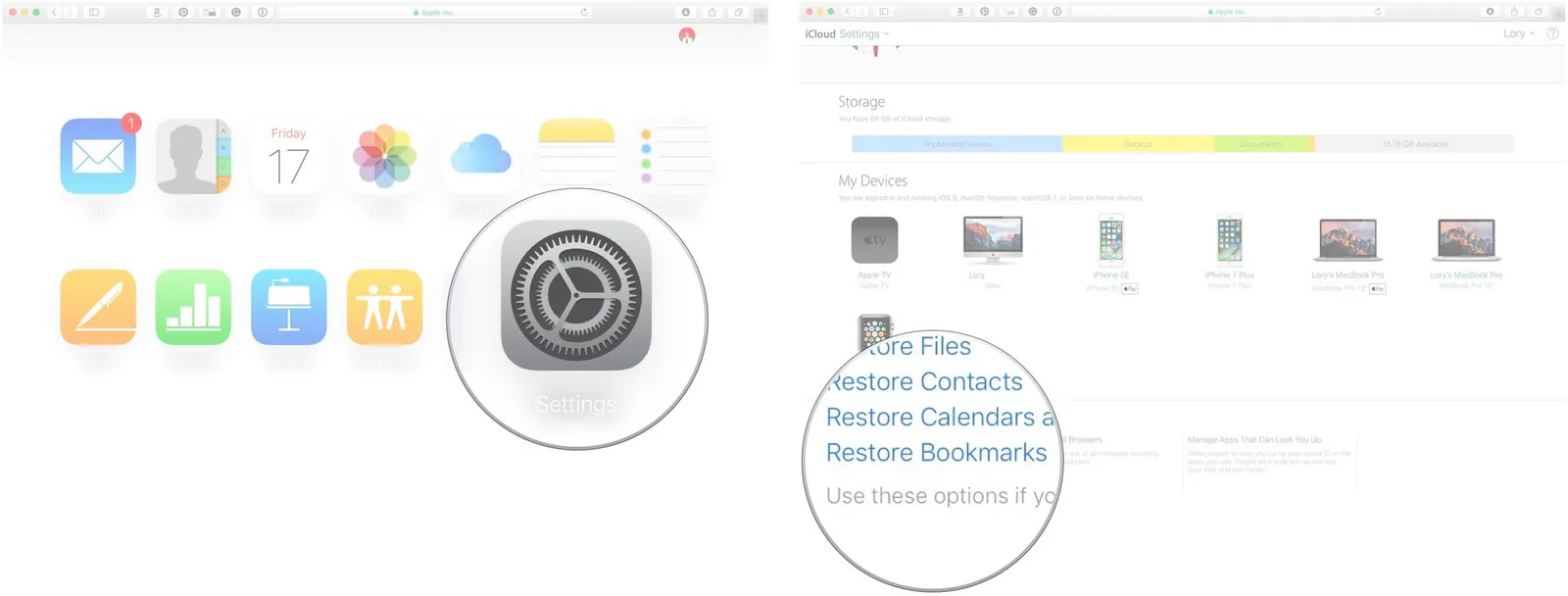 khôi phục dữ liệu từ icloud