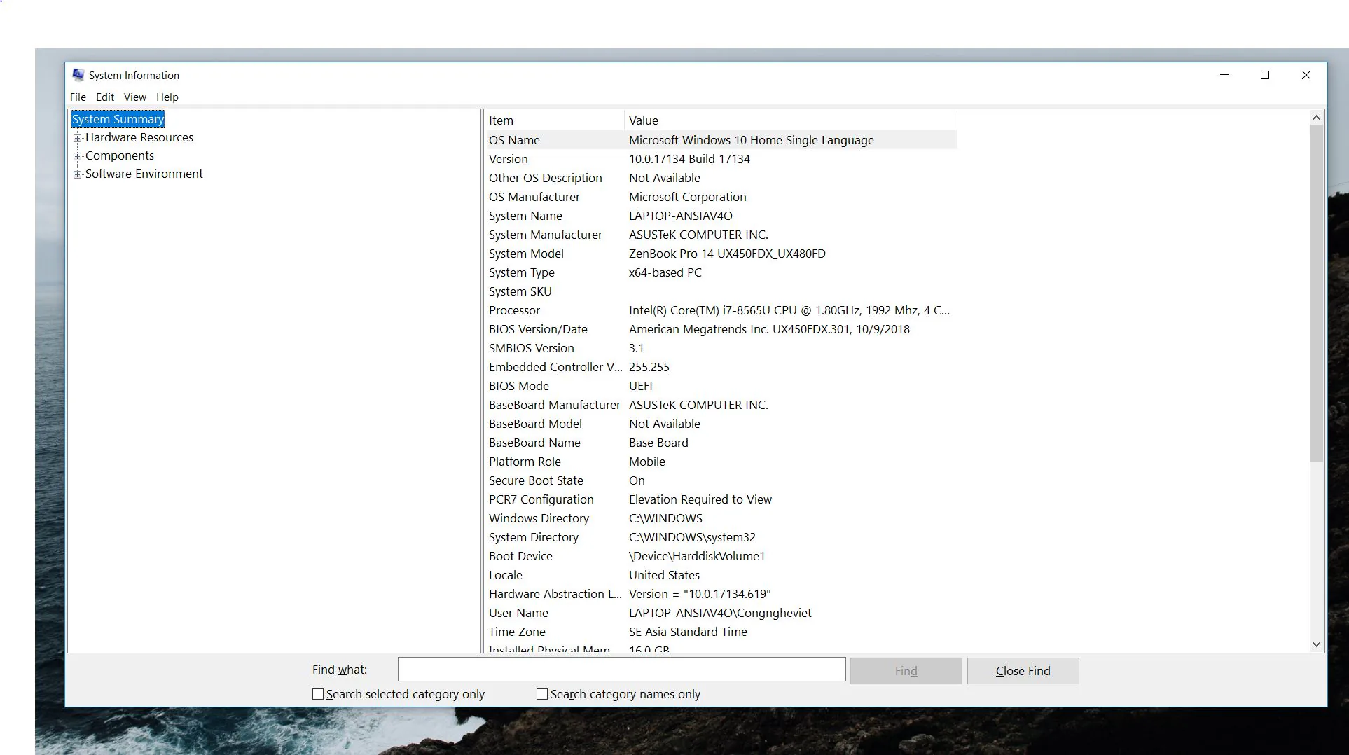 Cách kiểm tra cấu hình máy tính chạy Windows 10