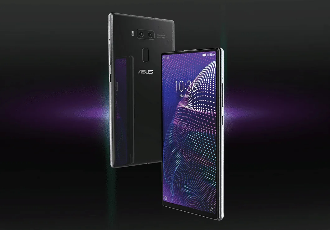 Hình ảnh render flagship Asus với màn hình trượt 2 chiều, camera selfie "khủng"