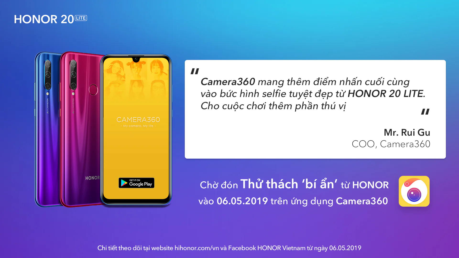 HONOR chính thức ra mắt HONOR 20 LITE, “Nhập cuộc bộ ba - Nhân ba hứng khởi”, giá 5,990,000 VND