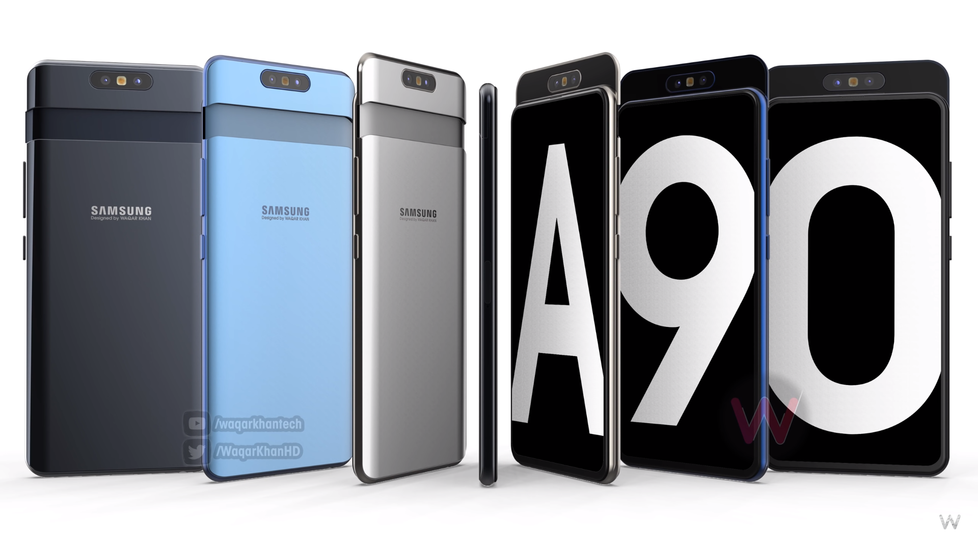 Video render về Samsung Galaxy A90 với camera trượt và xoay