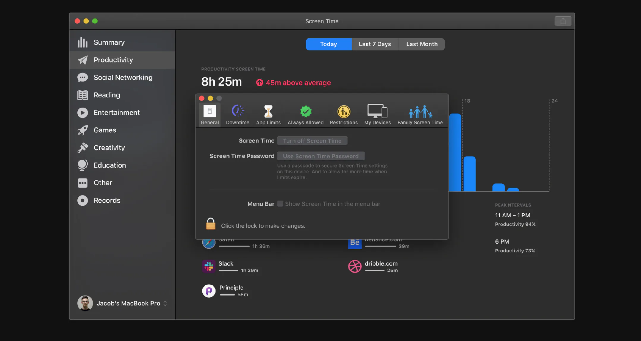 Concept macOS 10.15 cùng tính năng Screen Time với thiết kế ấn tượng