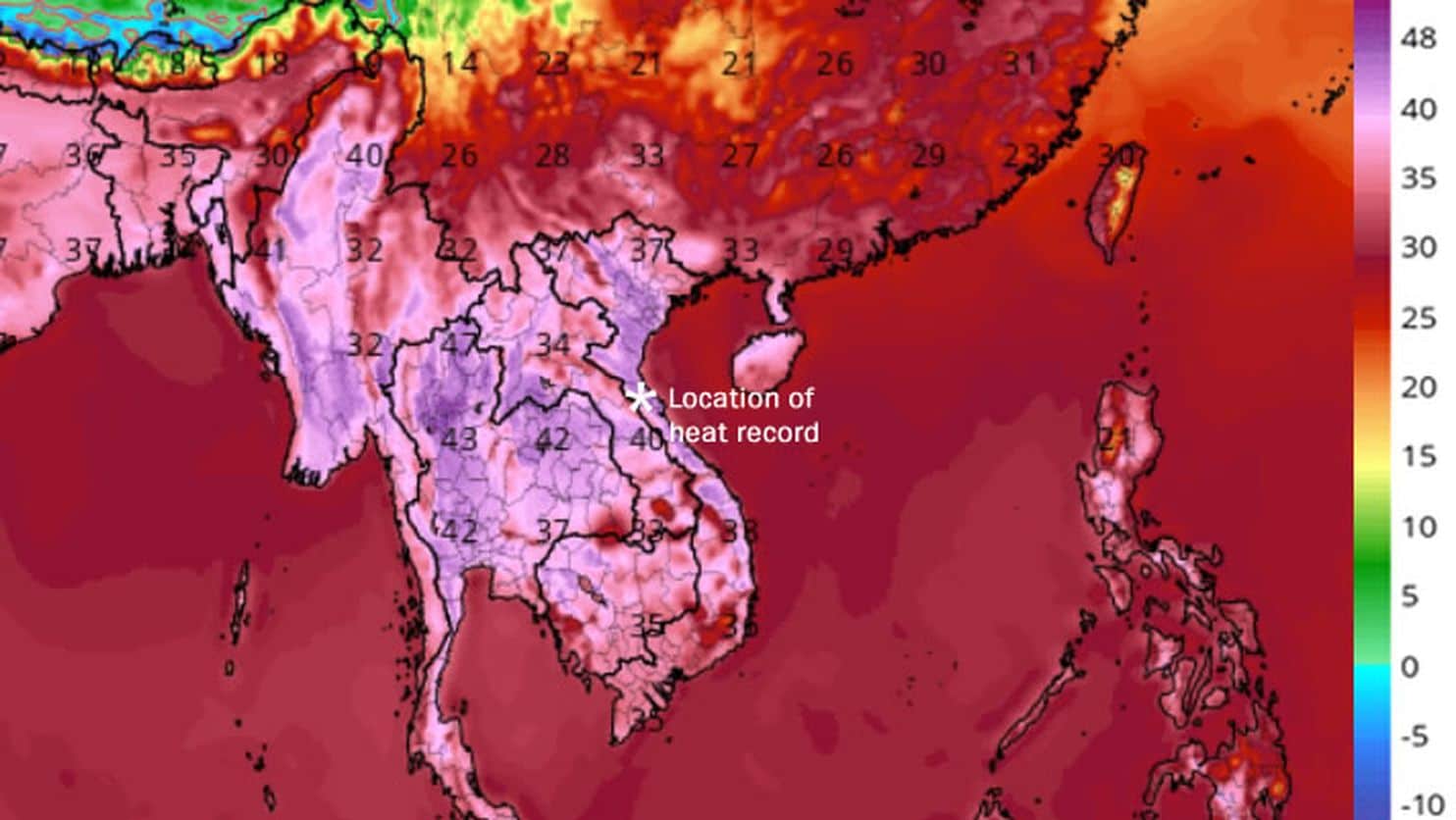 Việt Nam vừa đạt mốc nhiệt độ cao kỉ lục hơn 43 độ C vào thứ bảy vừa rồi