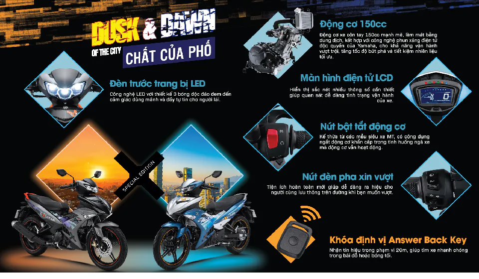 Yamaha Exciter 150 phiên bản giới hạn 2019: "Bình minh và hoàng hôn của thành phố không ngủ"