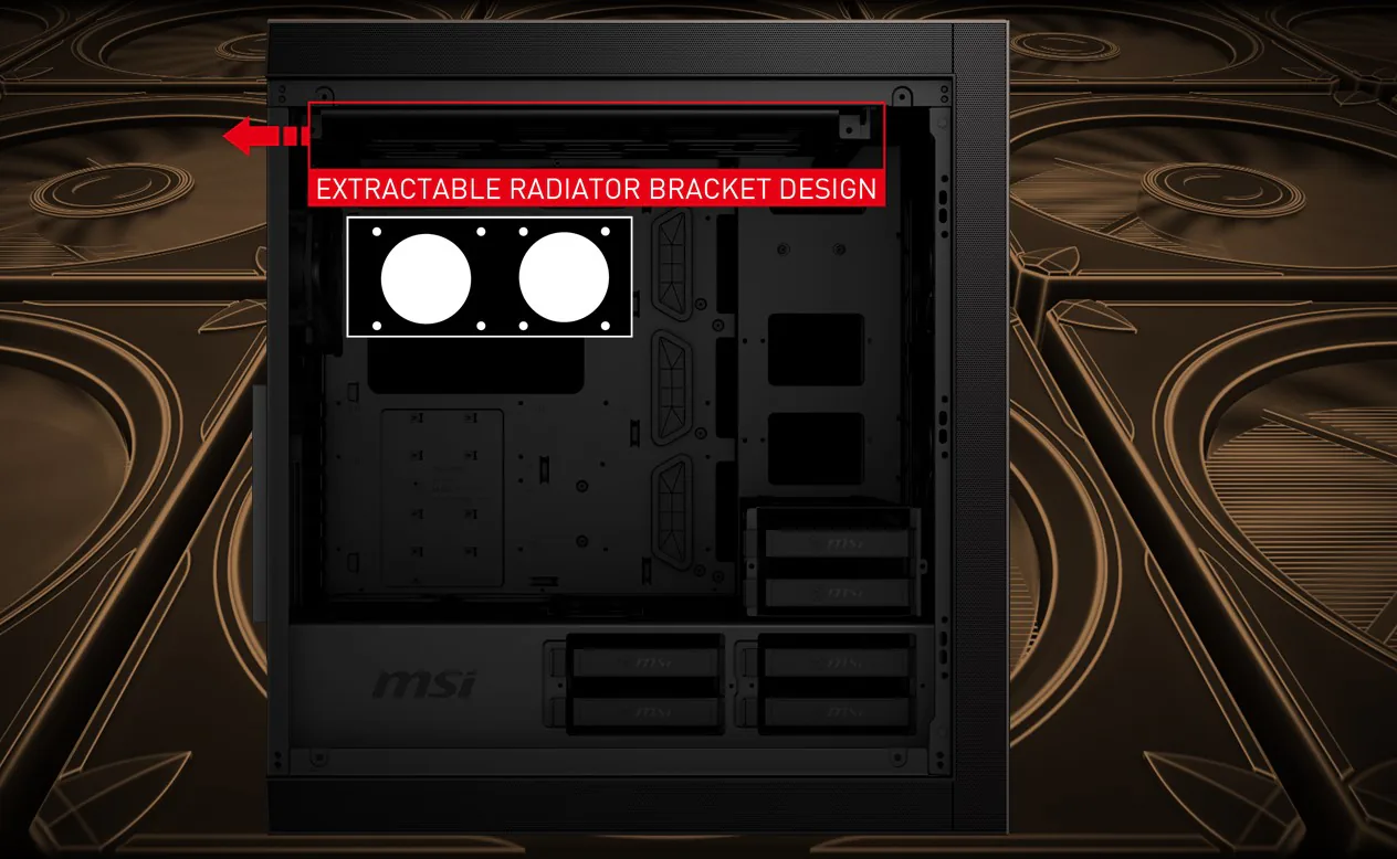 Vỏ case MSI MPG SEKIRA 500 Series, sự khéo léo tuyệt đỉnh của vỏ case gaming