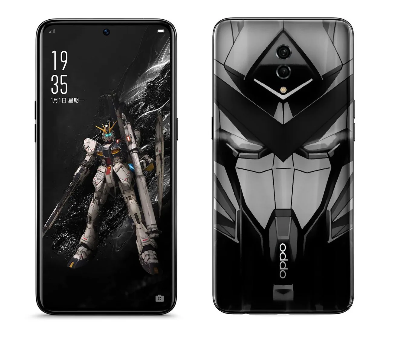 Rò rỉ OPPO Reno Gundam Edition bản đặc biệt, mặt lưng cực ngầu, màn hình 'đục lỗ', không dùng camera 'vây cá'