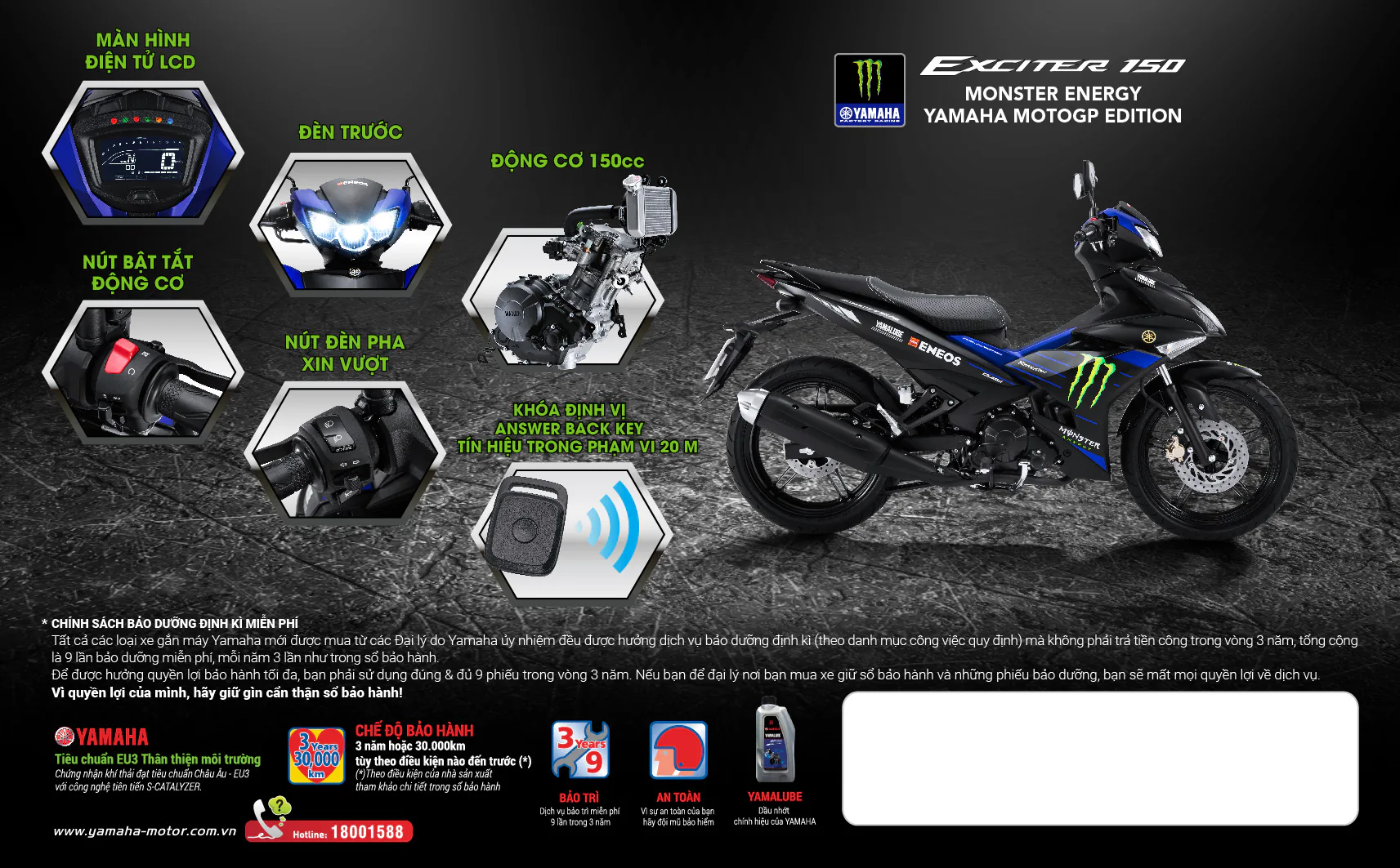 Yamaha Exciter 150 2019 phiên bản Monster Energy có giá gần 49 triệu