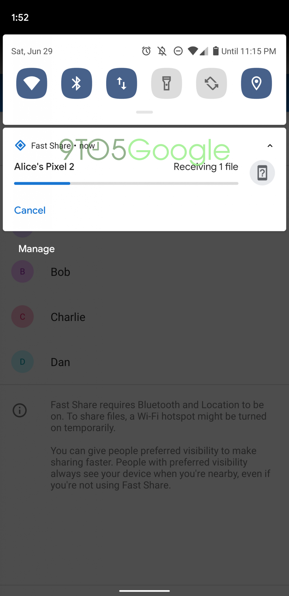 Android sắp có một tính năng chia sẻ tập tin mới giống với AirDrop của Apple