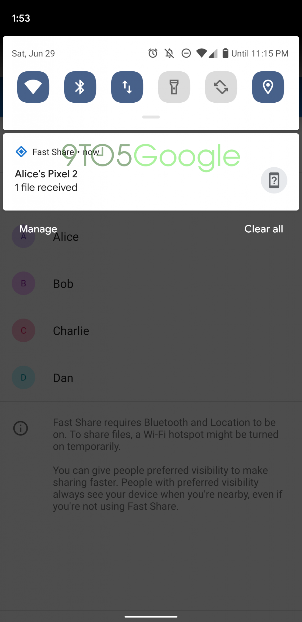 Android sắp có một tính năng chia sẻ tập tin mới giống với AirDrop của Apple