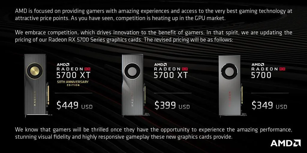 Trước sức nóng của NVIDIA Super, AMD giảm giá Radeon 5700 trước khi bán ra