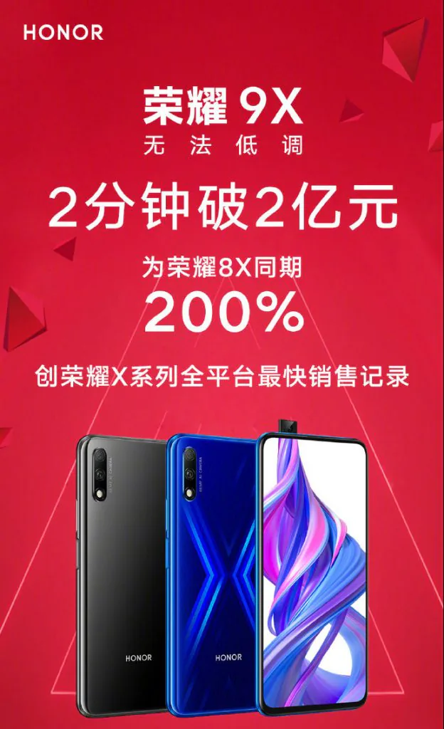Đợt flash sale đầu tiên của Honor 9X bán được 100,000 máy chỉ trong 2 phút