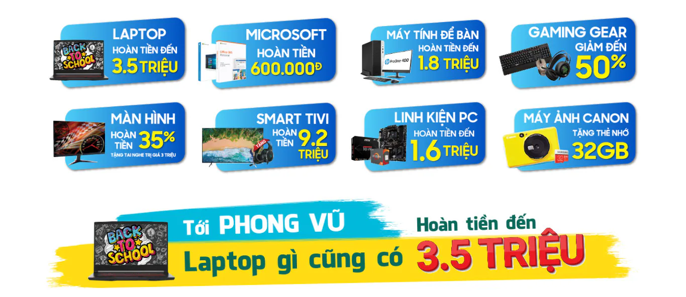 Phong Vũ tung chương trình khuyến mãi đặc biệt chào mừng mùa tựu trường Back To School 2019