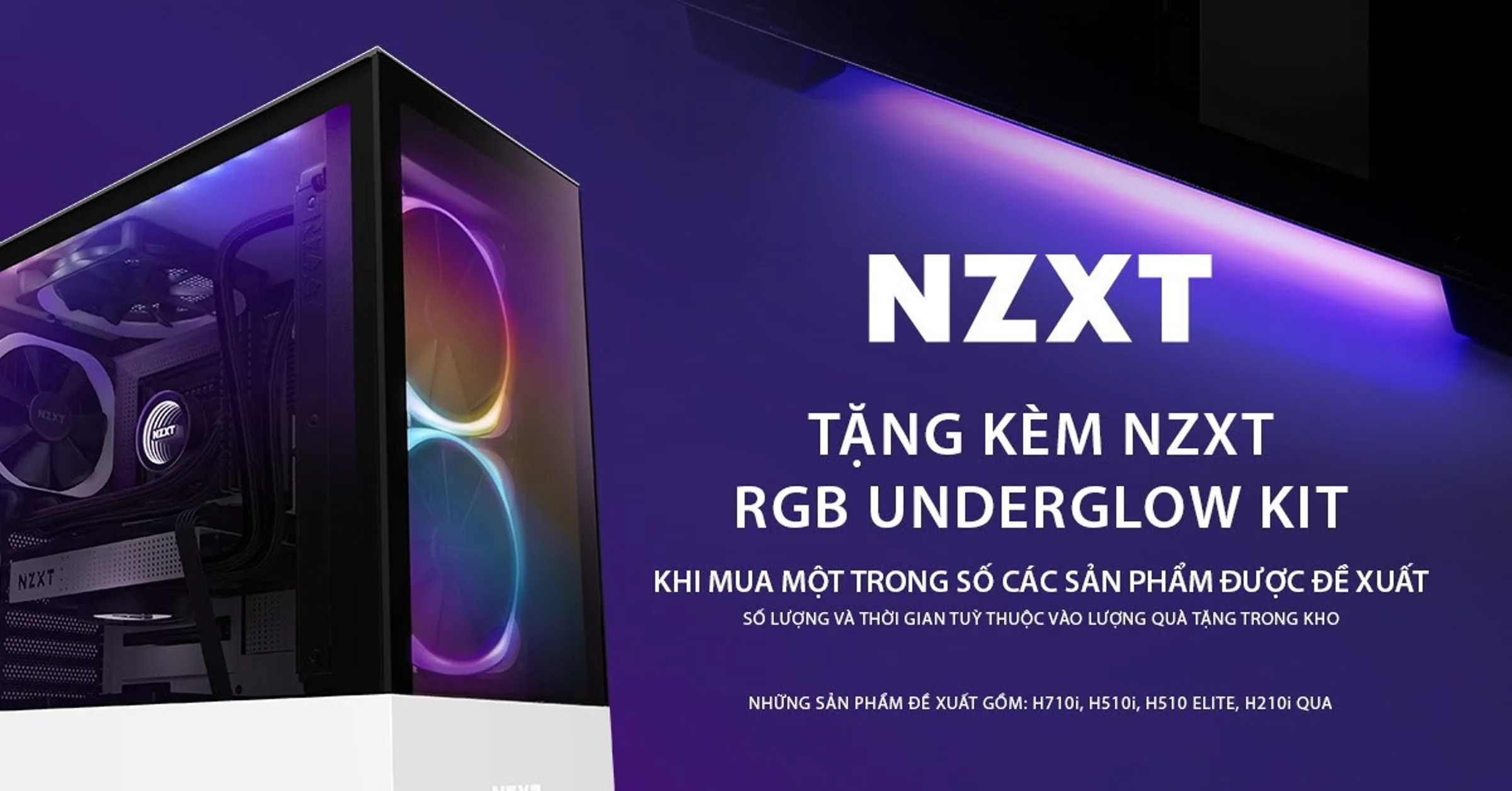 Mua case NZXT thuộc H-Series tặng kèm NZXT RGB Underglow Kit