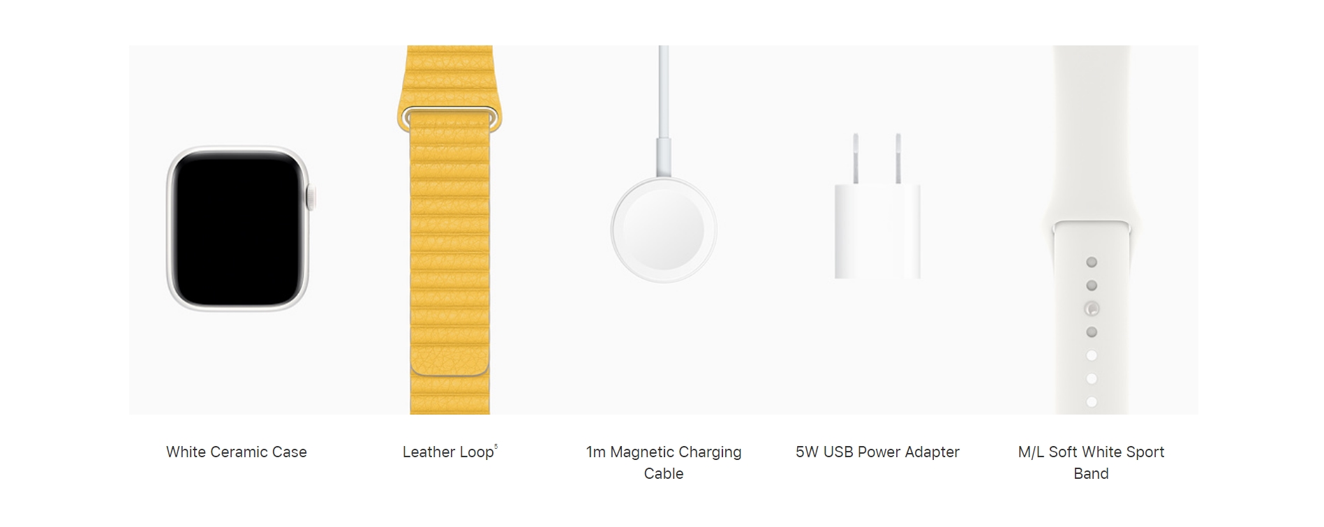 Apple Watch Series 5 bản Titanium và Ceramic sẽ được tặng kèm dây đeo Sport Band trong hộp