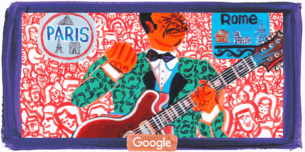 Google Doodle vinh danh huyền thoại nhạc blues B.B.King