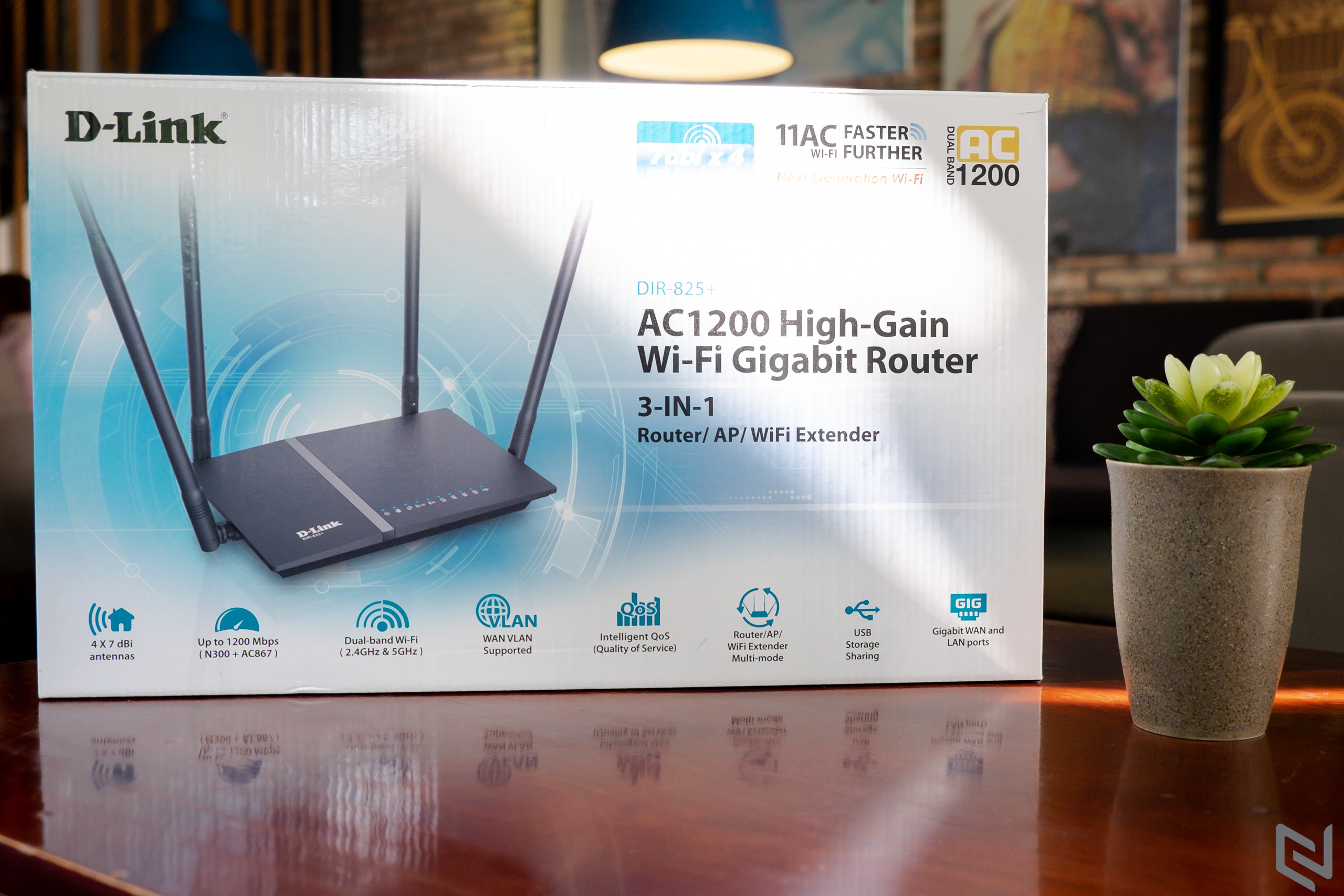 Đánh giá router D-Link DIR-825+, độ lợi sóng cao 4 x 7dBi, nhiều tính năng, giá 1.5 triệu đồng